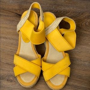 Nine West Yellow Wedges
